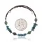 Natural Turquoise and Green Quartz Navajo Native American Wrap Bracelet 12738-4
