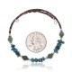 Natural Turquoise and Green Quartz Certified Authentic Navajo Native American Wrap Bracelet 12738-4