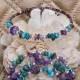 Navajo Native American Natural Turquoise and AMETHYST Adjustable Wrap Bracelet 12739-1 Navajo Native American Natural Turquoise and AMETHYST Adjustable Wrap Bracelet 12739-1