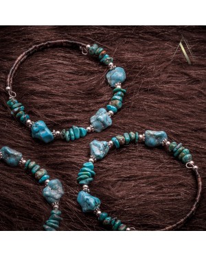 Natural Turquoise Certified Authentic Navajo Native American Adjustable Wrap Bracelet 12867 Natural Turquoise Certified Authentic Navajo Native American Adjustable Wrap Bracelet 12867