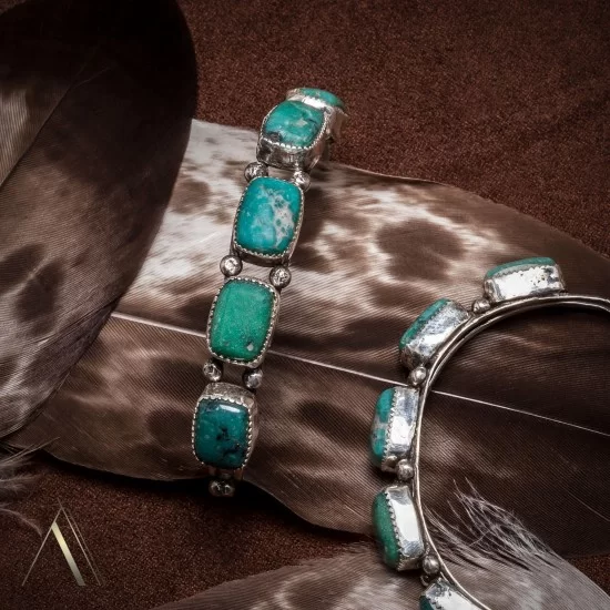 Handmade Nugget Navajo .925 Sterling Silver Natural Turquoise Native American Cuff Bracelet 13169 Handmade Nugget Navajo .925 Sterling Silver Natural Turquoise Native American Cuff Bracelet 13169