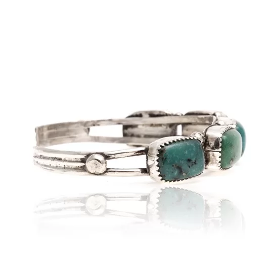 Handmade Nugget Navajo .925 Sterling Silver Natural Turquoise Native American Cuff Bracelet 13169 Handmade Nugget Navajo .925 Sterling Silver Natural Turquoise Native American Cuff Bracelet 13169