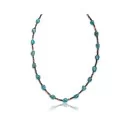 .925 Sterling Silver Navajo Native American Natural Turquoise Necklace 15883-2