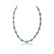 .925 Sterling Silver Certified Authentic Navajo Native American Natural Turquoise Necklace 15883-2