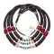 Large .925 Sterling Silver Navajo Native American Graduated Heishi Natural Turquoise and Coral 3 Strand Necklace 16006 Large .925 Sterling Silver Navajo Native American Graduated Heishi Natural Turquoise and Coral 3 Strand Necklace 16006