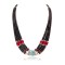 Large .925 Sterling Silver Certified Authentic Navajo Native American Graduated Heishi Natural Turquoise and Coral 3 Strand Necklace 16006