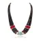 Large .925 Sterling Silver Navajo Native American Graduated Heishi Natural Turquoise and Coral 3 Strand Necklace 16006