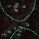 .925 Sterling Silver Certified Authentic Navajo Native American Natural Turquoise and Hematite Necklace  16072
