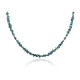 .925 Sterling Silver Certified Authentic Navajo Native American Natural Turquoise and Hematite Necklace  16072