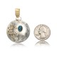Kokopelli 12kt Gold Filled and .925 Sterling Silver Certified Authentic Handmade Navajo Native American Natural Turquoise Pendant 17042-8