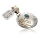 Kokopelli 12kt Gold Filled and .925 Sterling Silver Certified Authentic Handmade Navajo Native American Natural Turquoise Pendant 17042-8