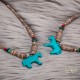 Horse .925 Sterling Silver Certified Authentic Carved Fetish Navajo Native American Natural Turquoise Graduated Melon Shell Coral Necklace 17058