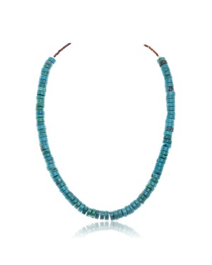 Magnesite Disk .925 Sterling Silver Certified Authentic Navajo Native American Necklace Chain 18209