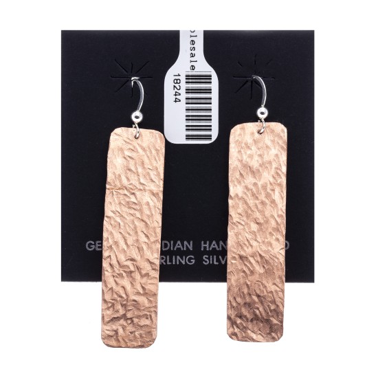 Pure Copper Certified Authentic Navajo Native American Hammered Dangle Earrings 18244 Pure Copper Certified Authentic Navajo Native American Hammered Dangle Earrings 18244