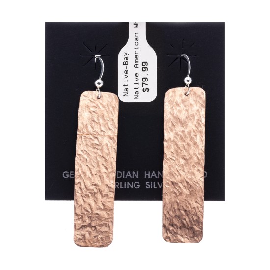 Pure Copper Certified Authentic Navajo Native American Hammered Dangle Earrings 18244 Pure Copper Certified Authentic Navajo Native American Hammered Dangle Earrings 18244