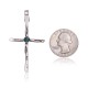 Cross .925 Sterling Silver Certified Authentic Handmade Navajo Native American Natural Turquoise Pendant 24373 Cross .925 Sterling Silver Certified Authentic Handmade Navajo Native American Natural Turquoise Pendant 24373