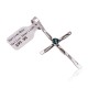 Cross .925 Sterling Silver Certified Authentic Handmade Navajo Native American Natural Turquoise Pendant 24373 Cross .925 Sterling Silver Certified Authentic Handmade Navajo Native American Natural Turquoise Pendant 24373