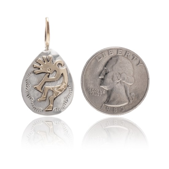 Kokopelli 12kt Gold Filled and .925 Sterling Silver Certified Authentic Handmade Very Delicate Navajo Native American Pendant 24472 Kokopelli 12kt Gold Filled and .925 Sterling Silver Certified Authentic Handmade Very Delicate Navajo Native American Pendant 24472