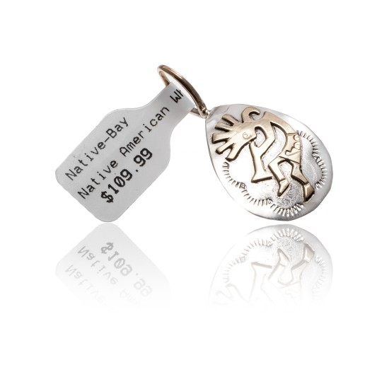 Kokopelli 12kt Gold Filled and .925 Sterling Silver Certified Authentic Handmade Very Delicate Navajo Native American Pendant 24472 Kokopelli 12kt Gold Filled and .925 Sterling Silver Certified Authentic Handmade Very Delicate Navajo Native American Pendant 24472