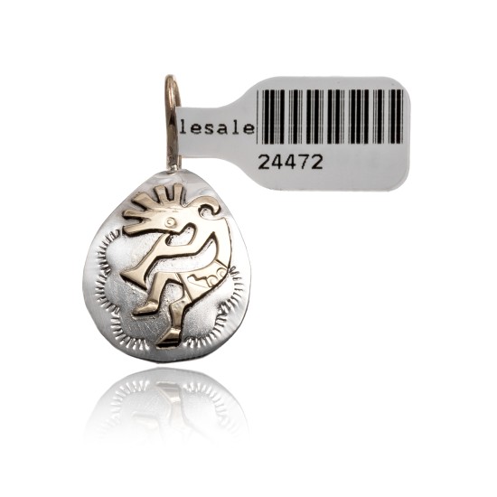 Kokopelli 12kt Gold Filled and .925 Sterling Silver Certified Authentic Handmade Very Delicate Navajo Native American Pendant 24472 Kokopelli 12kt Gold Filled and .925 Sterling Silver Certified Authentic Handmade Very Delicate Navajo Native American Pendant 24472