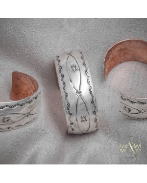 Horny Toad .925 Sterling Silver Pure Copper Certified Authentic Handmade Wide Rare Navajo Native American Cuff Bracelet 24493-1 Horny Toad .925 Sterling Silver Pure Copper Certified Authentic Handmade Wide Rare Navajo Native American Cuff Bracelet 24493-1