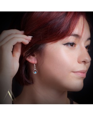 .925 Sterling Silver Certified Authentic Handmade Delicate Navajo Native American Natural Turquoise Dangle Earrings 27223