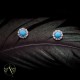 Delicate .925 Sterling Silver Certified Authentic Handmade Navajo Native American Natural Turquoise Stud Earrings  27228