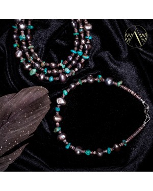 .925 Sterling Silver Clasp Certified Authentic Navajo Native American Natural Turquoise and Freshwater Pearl Link Bracelet 370958494635 .925 Sterling Silver Clasp Certified Authentic Navajo Native American Natural Turquoise and Freshwater Pearl Link Bracelet 370958494635