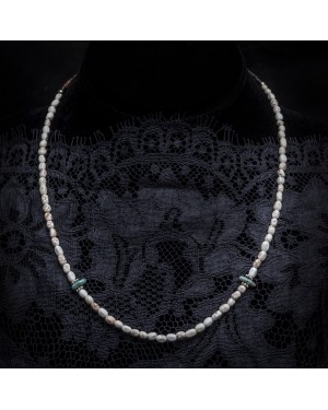 White Howlite .925 Sterling Silver Certified Authentic Navajo Native American Necklace 371068152928