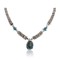 Natural Turquoise Graduated Melon Shell .925 Sterling Silver Certified Authentic Navajo Native American Necklace 390660320661