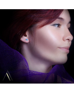 .925 Sterling Silver Certified Authentic Navajo Native American Natural Turquoise Stud Earrings 390910172471
