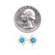 .925 Sterling Silver Certified Authentic Navajo Native American Natural Turquoise Stud Earrings 390910172471