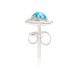 .925 Sterling Silver Certified Authentic Navajo Native American Natural Turquoise Stud Earrings 390910172471