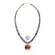 Carved Bear .925 Sterling Silver Navajo Native American Natural Turquoise Red Jasper Necklace and Pendant 750133-51 Carved Bear .925 Sterling Silver Navajo Native American Natural Turquoise Red Jasper Necklace and Pendant 750133-51