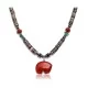 Carved Bear .925 Sterling Silver Navajo Native American Natural Turquoise Red Jasper Necklace and Pendant 750133-51 Carved Bear .925 Sterling Silver Navajo Native American Natural Turquoise Red Jasper Necklace and Pendant 750133-51