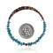 Natural Turquoise and Coral Navajo Native American Adjustable Wrap Bracelet 22131 Natural Turquoise and Coral Navajo Native American Adjustable Wrap Bracelet 22131