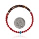 Coral and Natural Turquoise Certified Authentic Navajo Native American Adjustable Wrap Bracelet 22133