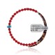 Coral and Natural Turquoise Certified Authentic Navajo Native American Adjustable Wrap Bracelet 22133