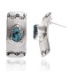 Sun Natural Turquoise .925 Sterling Silver and Nickel Certified Authentic Navajo Native American Handmade Stud Earrings 24375