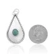Drop Turquoise .925 Sterling Silver Navajo Native American Handmade Pendant 24553 Drop Turquoise .925 Sterling Silver Navajo Native American Handmade Pendant 24553