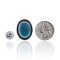 Natural Turquoise .925 Sterling Silver Navajo Native American Handmade Concho Button 24560
