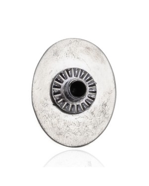 Natural Turquoise .925 Sterling Silver Certified Authentic Navajo Native American Handmade Concho Button 24560