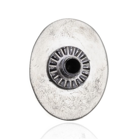 White Howlite .925 Sterling Silver Certified Authentic Navajo Native American Handmade Concho Button 24559