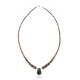 Natural Turquoise Graduated Spiny .925 Sterling Silver Certified Authentic Navajo Native American Necklace 390982395404