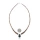 Natural Turquoise Graduated Spiny .925 Sterling Silver Certified Authentic Navajo Native American Necklace 390982395404