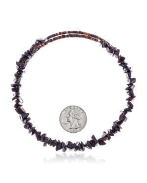 Red Tigers Eye Certified Authentic Navajo Native American Adjustable Choker Wrap Necklace 25571