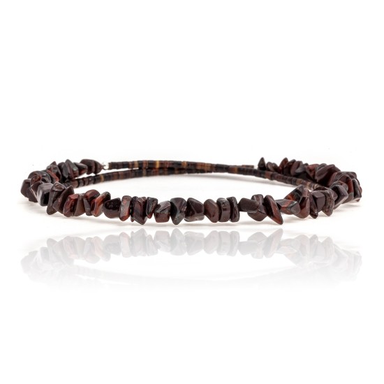 Red Tigers Eye Certified Authentic Navajo Native American Adjustable Choker Wrap Necklace 25571