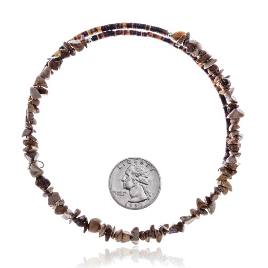 Wild Horse Certified Authentic Navajo Native American Adjustable Choker Wrap Necklace 25572