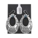 Natural Turquoise .925 Sterling Silver Certified Authentic Navajo Native American Handmade Dangle Earrings 27215-1