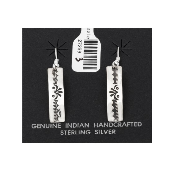 Flower.925 Sterling Silver Certified Authentic Handmade Navajo Native American Earrings 27259-3